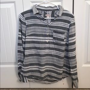 Gray and White Stripe Popover